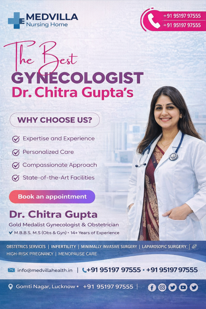 Dr. Chitra Gupta best gynaecologist in Gomti Nagar Lucknow at Medvilla Nursing Home
